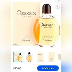 New Calvin Klein Obsession Eau De Toilette, Classic Cologne for Men, 6.2 oz